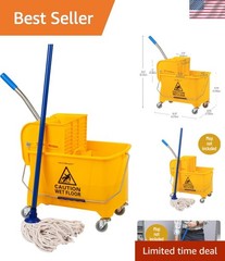 Compact 5.5 Gallon Mop Bucket with Non-Marking Wheels for Effortless Cleaning
