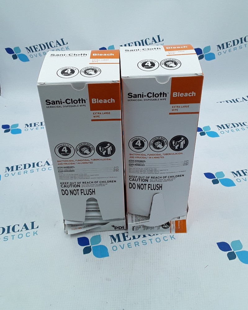 PDI Sani Cloth Bleach Extra Large Wipe 56 Individual Wrapped Wipes
