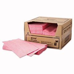 Chix 8311 11.5 in. x 24 in. Wet Wipes – White/Pink (200/Carton) New