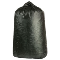 Plasticplace 32-33 Gallon Trash Bags 16 Microns Black High Density Garbage Can