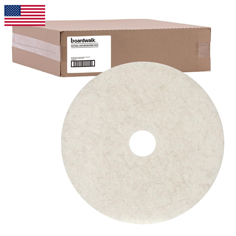 Boardwalk Bwk4019Nat Ultra High-Speed Natural Hair Floor Pads 19 Diameter White
