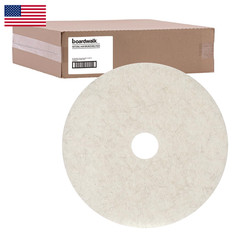 Boardwalk Bwk4019Nat Ultra High-Speed Natural Hair Floor Pads 19 Diameter White