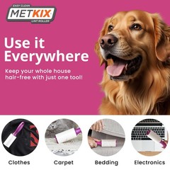 Metkix Refill for Lint Rollers 8 8 Refills (Total 800 Sheets), Pink