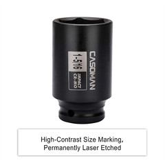 CASOMAN 6-Point 1/2-Inch Drive Deep Impact Socket- 1-5/16 (SAE), CR-MO, 1/2-inch