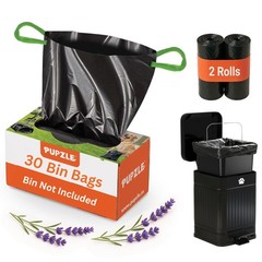 Pupzle Dog Poop Bin Liners Compatible with 1 Count (Pack of 30), Black