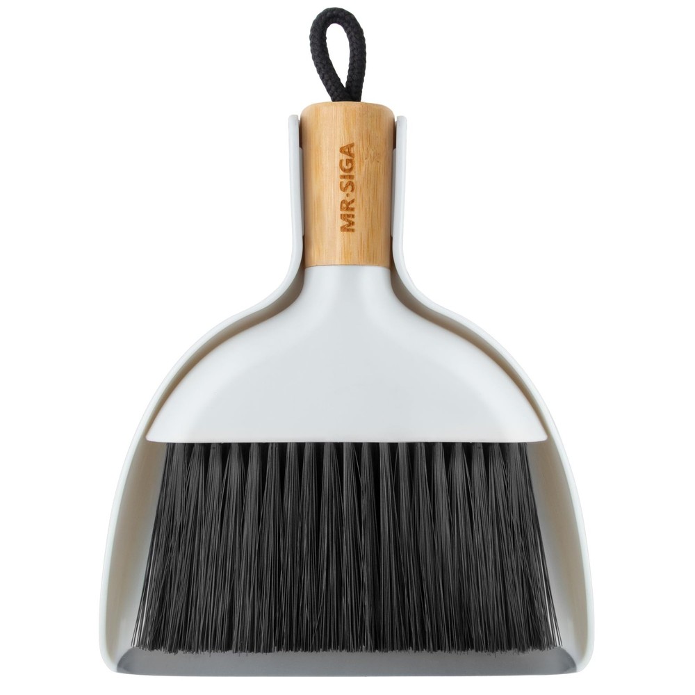 MR.SIGA Mini Dustpan and Brush Set, Portable Cleaning 7.1*6.2*1.7 in, White