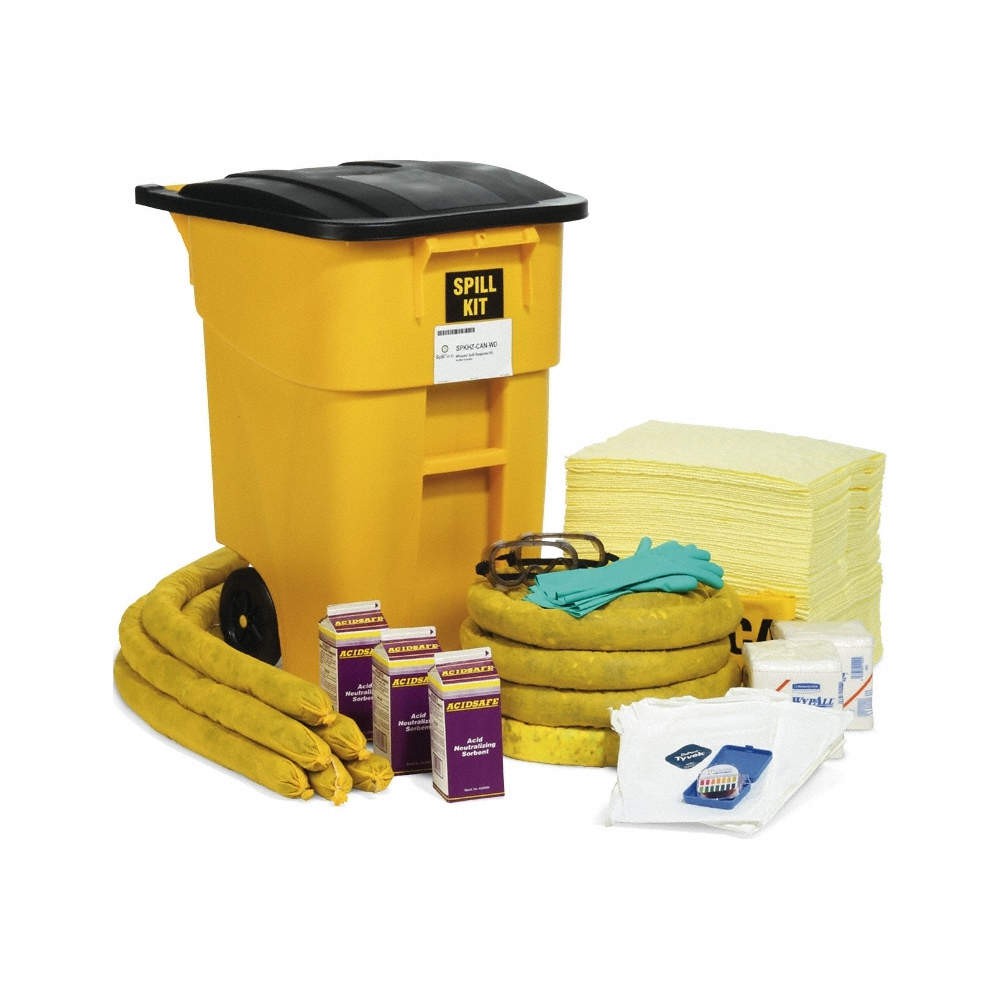 SPILLTECH SPKHZ-CAN-WD Haz-Mat 50-gal Wheeled Spill Kit 806KE6