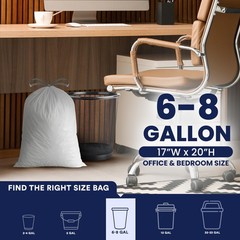 Plasticplace 6 Gallon Trash Bags White 100 Count (Pack of 1),