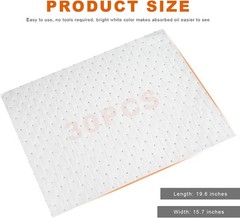 30 PCS Spill Absorbent Pads, 15″ x 20″ Reusable Heavy Weight Oil-Only Absorbi…