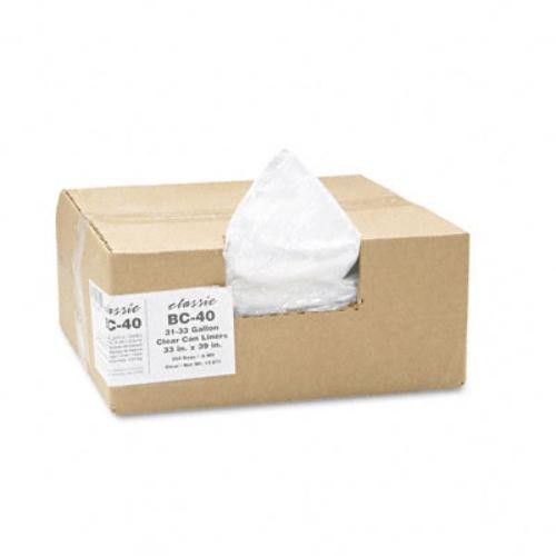 Webster BC40 Clear Low-Density Can Liners 31-33 Gal 0.6 Mil