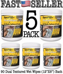HarcoPRO+ Miracle Wipes 90 Wet Wipes 12×6” For Hands, Surfaces & Tools (5-PACK)