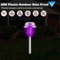 2PK Solar Bug Zapper – Waterproof, Outdoor Mosquito Lamp, Yard/Garden