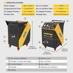 Dry Ice Blasting Cleaning Machine Dry Ice Blaster Cleaner Dual Pressure Gauge