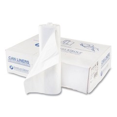 High-Density Can Liner, 40 x 48, 45gal, 16mic, Natural, 25/Roll, 10 Rolls/Carton