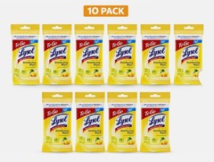 LYSOL Disinfecting Wipes – Lemon & Lime Blossom To-Go Flatpack 15 wipes 10-Packs
