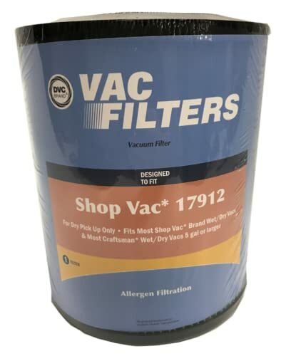DVC Green Allergen Filter for Shop Vac / Craftsman Replaces Part Number 17912…