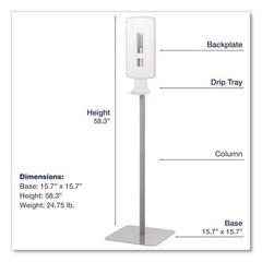 Dial 09495EA FIT 15.7″ x 15.7″ x 58.3″ Touch Free Dispenser Stand – White New