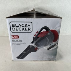 Black+Decker BDH1220AV Car Vacuum 12V Handheld 4ft Flexible Hose Slim Nozzle Red
