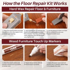 Laminate Floor Repair Kit with Heat Pen, 6 Colors Linoleum A-6