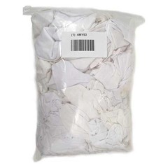 Zoro Select Ww4my53 Recycled Cotton T-Shirt Cloth Rag 4 Lb. Varies Sizes, White