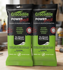 Crocodile Cloth PowerSCRUB Cleaning Wipes 10 Dual-Surface Heavy Duty Cloths 2pck