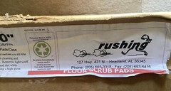 Box of 20″ Light Duty Floor Scrub Pads (5 pads per box), Rushing