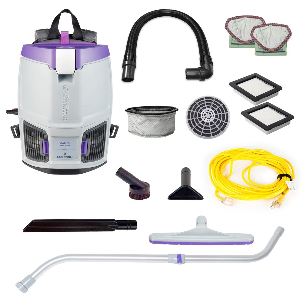 ProTeam GoFit 3 Commercial Backpack Vacuum with Xover Multi-Surface Telescopi…