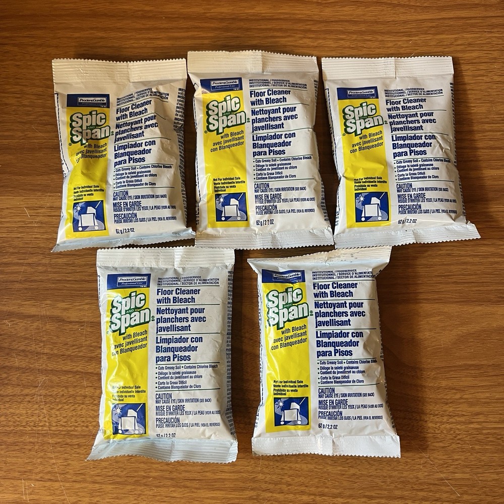 5 Packs Spic and Span Floor Multi-Surface Concentrated Commercial Cleaner 2 oz