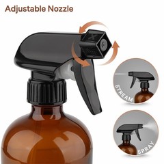 GLING 16 oz 2 Pack Amber Glass Spray Bottles, Refillable Empty Dark