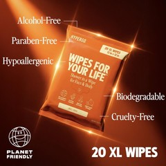 HyperGo XL Body Wipes for Women & Men – 12″ x12″ 20 Count (Pack of 1)