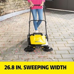 S 4 Twin Push Sweeper: Clean Outdoor Spaces 5X Faster – 5.25 Gallon Capacity