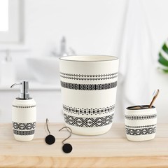 Boho Chic Wastebasket Black, Ceramic, Adult