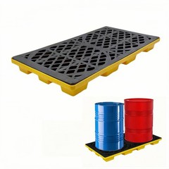 2 Drum Modular Spill Containment Platform, 2000LBS Capacity, 48″x24″x4″
