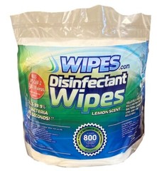 Wipes.com Disinfectant Deodorizer & Sanitizer Lemon Scent 800 Per Roll 8x6inches