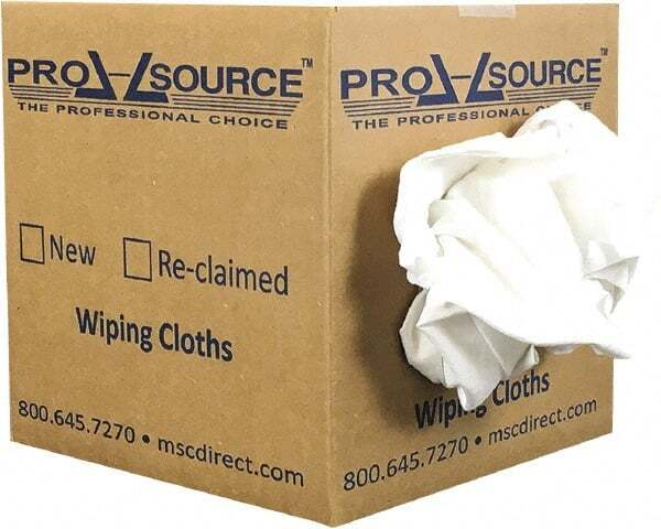 5 Lb Box PRO-SOURCE Virgin White Cotton T-Shirt Cloth Shop Rags