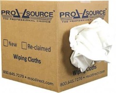5 Lb Box PRO-SOURCE Virgin White Cotton T-Shirt Cloth Shop Rags