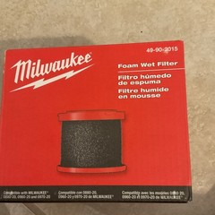 Milwaukee Foam Wet Filter 49-90-2015 Washable Wet/Dry Vac Filter