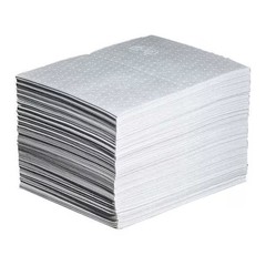 Pig Mat460 Sorbent Pad, 22 Gal, 15 In X 20 In, Oil, White, Polypropylene