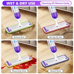 6 Pack Reusable Mop Pads Compatible with Multicolour 6 PCS, Multi-colored