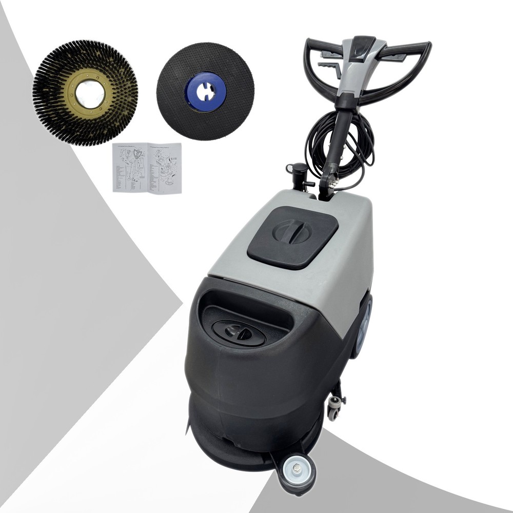 110V 17″ Brush Commercial Auto Floor Scrubber Machine 13.2gal Dual Tank