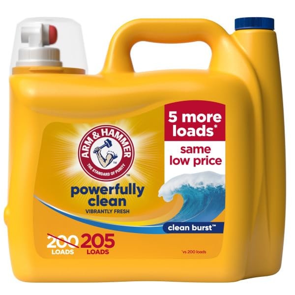 ARM & HAMMER Liquid Laundry Detergent, Powerfully 205 Fl Oz (Pack of 1)