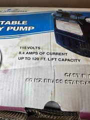 Pacific Hydrostar Water Pump 1500 GPH Item 65836