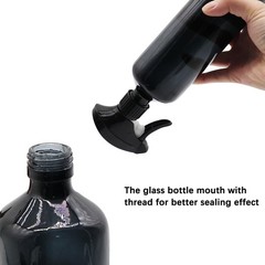 OFFIDIX Glass Spray Bottles for Cleaning,16 OZ 2 Pack Continuous Amber+Black
