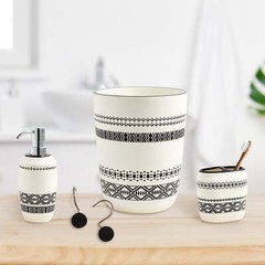 Better Homes & Gardens Boho Chic Wastebasket Black, Ceramic, Adult