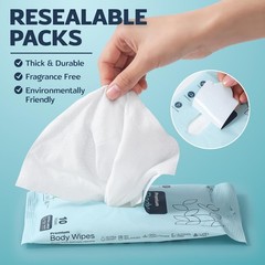 60-Count Extra Large No-Rinse Adult Body Shower Wipes (6 Packs of 10)