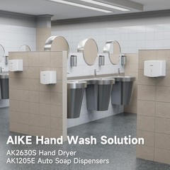 Aike AK2630 Air Wiper Hand Dryer White Compact 110V 1400 Watts with 2 Pin Plug
