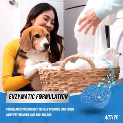 ACTIVE Washing Machine Cleaner for Pet Owners 1 Count (Pack of 24), Blue
