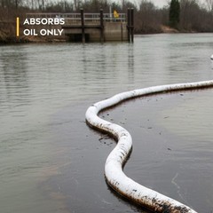 Oil Only Absorbent Boom 5″ x 10′, 32-Booms, Hydrophobic Absorb Upto 11 gal /Boom
