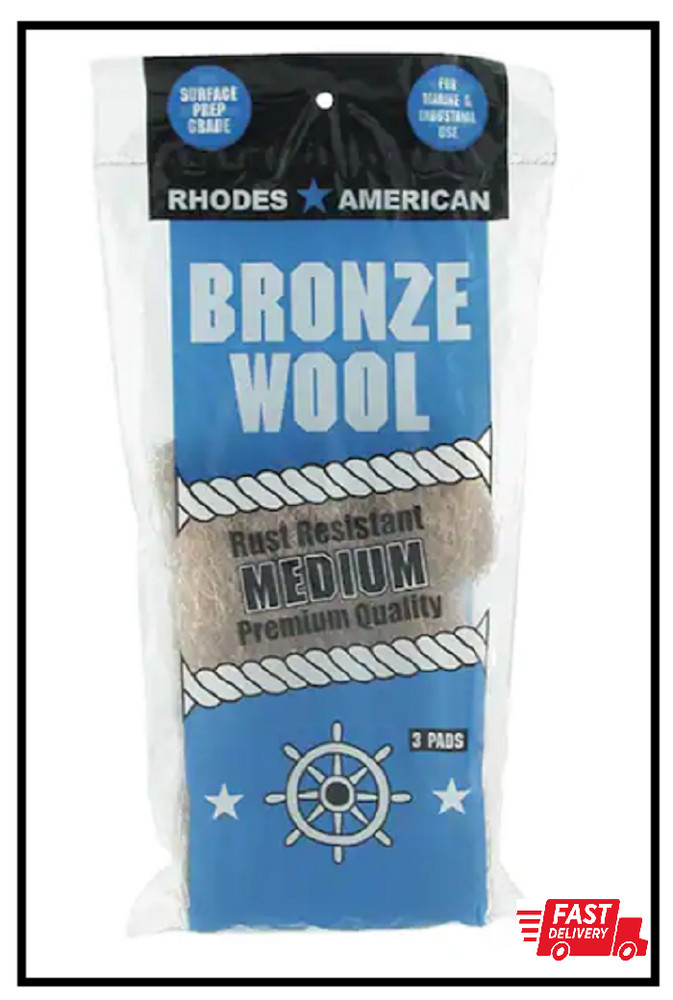 Medium Grade Bronze Wool Pads (3-Pack)