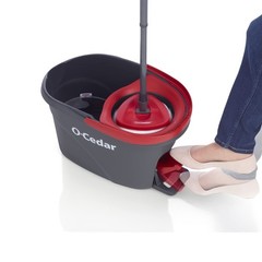O-Cedar EasyWring Microfiber Spin Cleaning System + 2 Extra Refills, Red/Gray